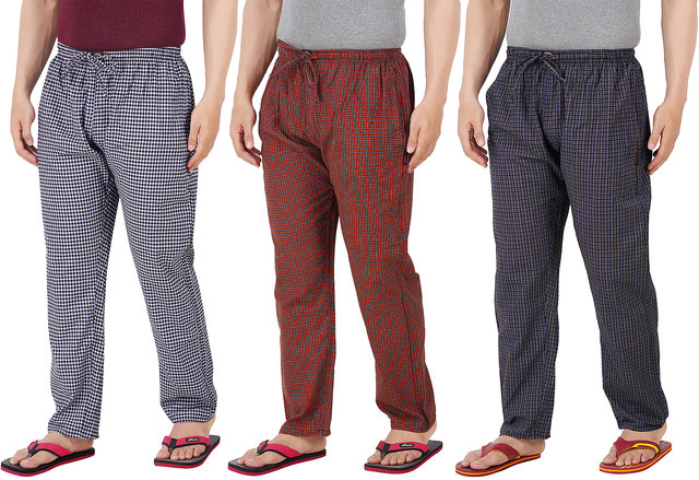 Buy Alpha Mens Cotton Checked Pyjama  Pajama  Track Pant for Casual   Night Wear  Lounge Wear Online  1249 from ShopClues