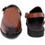 ESCAPER Men's Tan Synthetic Leather Hoke and Loop Peshawari Sandals