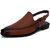 ESCAPER Men's Tan Synthetic Leather Hoke and Loop Peshawari Sandals