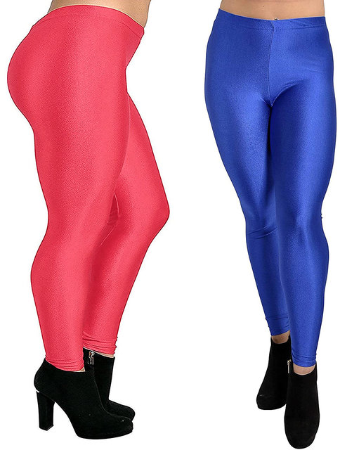 Buy HOMESHOP Shiny lycra leggings for women and girls (Pack of