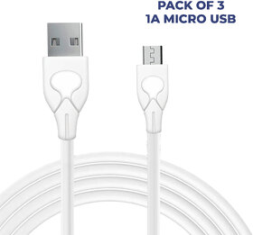 Pack of 3 Tecsox Micro USB Data Cable  (1Amp)