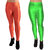 HOMESHOP Shiny lycra leggings for women and girls (Pack of 2) Parrot Green Orange
