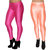 HOMESHOP Shiny lycra leggings for women and girls (Pack of 2) Rani Peach