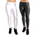 HOMESHOP Shiny lycra leggings for women and girls (Pack of 2) White Black