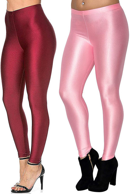 Women's Shiny Satin Lycra red Color Leggings Large Size: Amazon.in:  Clothing & Accessories | Leggings, Lycra leggings, Colorful leggings