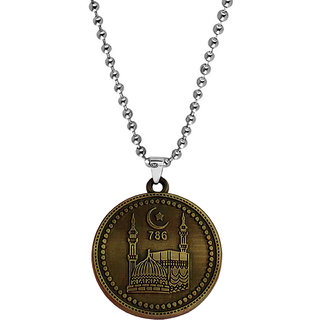                       M Men Style Religious Isalmic Allah Masjid Nabawi Muslim Ramjan Gift Bronze,Silver ,Stainless Steel Pendant  For Unisex                                              