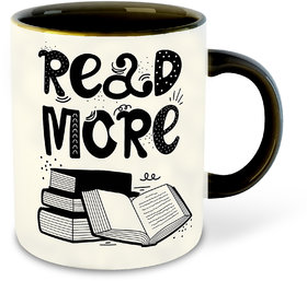 Whats Your Kick Read more Designer Printed Black Ceramic Coffee Milk Mug Gift for Reader, Teacher, Bookaholic (D8)