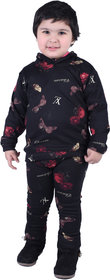Kid Kupboard Cotton Full-Sleeves Black Bodysuits for Girls