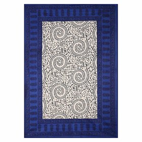 UniqChoice BlueColor 100% Cotton Jaipuri Printed Single bedsheet With 1 Pillow Cover 150 x 220 Cm(1+1_Single_Verly_Blue)