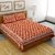 UniqChoice RedColor 100% Cotton Rajasthani Traditional Double Bedsheet With 2 Pillow Cover 215cm x 235cm(RedBatikButi_D)