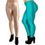 HOMESHOP Shiny lycra leggings for women and girls (Pack of 2) Green Gold