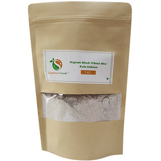                       	 Sapphire Food Organic Black Wheat Atta Natural Fresh And Premium Quality 1 Kg                                              