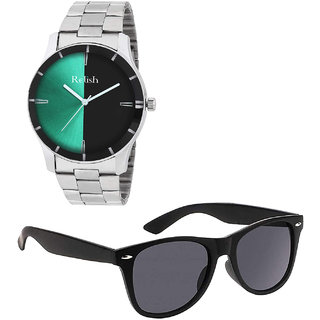                       Relish Analogue Stainless Steel Strap Watch Gift Combo Set for Men's Boy's RE-BB8041-SG                                              