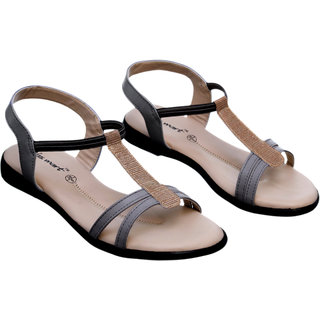                       Women Court Grey Sandals Flat                                              