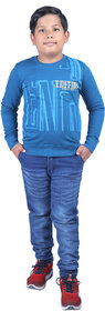 Kid Kupboard Cotton Full-Sleeves Sweatshirts for Boys (Blue)