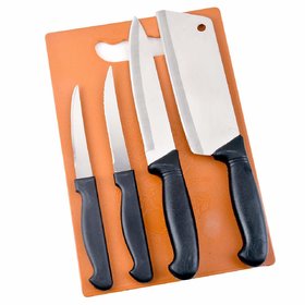 RSTC Stainless Steel Kitchen Knives Knife Set for Kitchen Use with Plastic Chopping Board for Cutting Vegetable Meat Fi