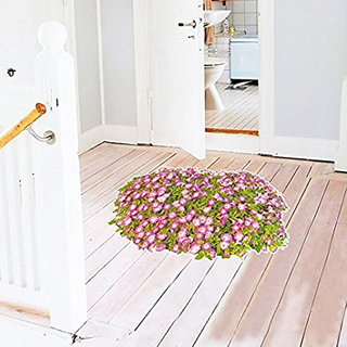                       JAAMSO ROYALS Pink and Green Floral Carpet 3D Theme Decorative WallSticker  ( 60 CM X 70 CM )                                              