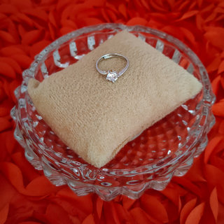                       ShivJagdamba Fashionable Anniversary Main Stone Cubic Zirconia Wedding Silver Stainless Steel Adjustable Ring For Womens                                              