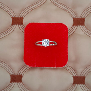                       ShivJagdamba Elegant Bridal Jewelry Classic Cubic Zirconia Silver Stainless Steel Adjustable Ring For Womens  Girls                                              