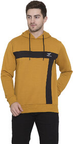Oakmans Men Regular Fit Hoodie Sweatshirts Mustard Size S