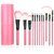 EVOHOME Soft Bristle Makeup Brush With Leather Case- Black, 12 Pieces.
