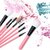 EVOHOME Soft Bristle Makeup Brush With Leather Case- Black, 12 Pieces.