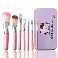 EVOHOME Hello Kitty Complete Makeup Mini Brush Kit set of 7 With A Storage Box.