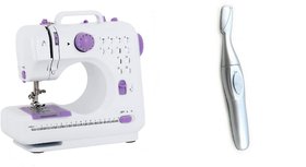 ZuZu Electric Sewing Machine 12 Built-in Stitches with Multi-use Accessory Set for Home Sewing & Eyebrow Trimmer