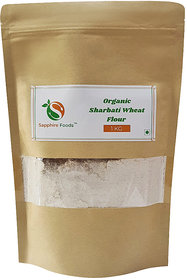 Sapphire Food Organic Organic Wheat Sharbati Flour Natural Fresh And Premium Quality 1 Kg