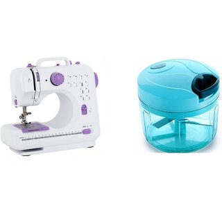 ZuZu Electric Sewing Machine 12 Built-in Stitches with Multi-use Accessory Set for Home Sewing & Easy Quick Chopper.
