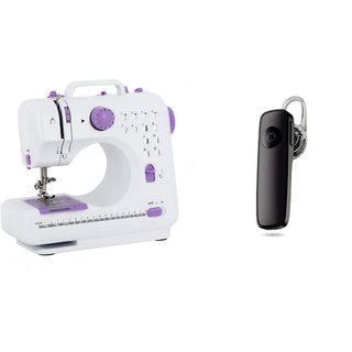 ZuZu Electric Sewing Machine 12 Built-in Stitches with Multi-use Accessory Set for Home Sewing & K1 Bluetooth Headset
