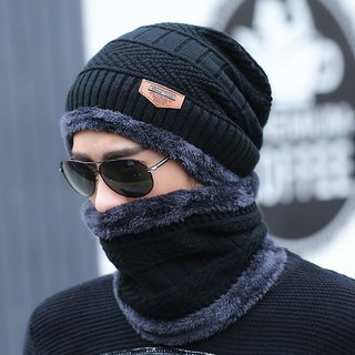Buy Woolen Beanie Cap Plus Muffler 