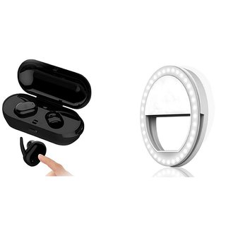                       ZuZu TWS-4 Bluetooth Earphones Earbuds True Wireless & Mini Circle Light for Android Cell Phone                                              