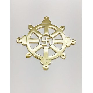                       Jinanshi Fashion Vastu Remedies Brass 5.5 Inches Round Swastik Wheel Vastu Correction  Positive Energy                                              