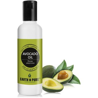                       Earth N Pure Avocado Oil 100 Cold-Pressed, Pure, Natural, Unrefined, Therapeutic Grade Carrier Oil (200ML)                                              