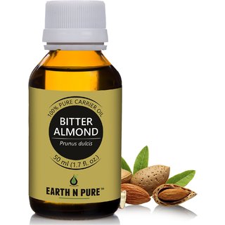                       Earth N Pure Bitter Almond Oil ( Badam Oil ) 100 Cold-Pressed, Natural, Unrefined,Therapeutic Grade Carrier Oil (50ML)                                              