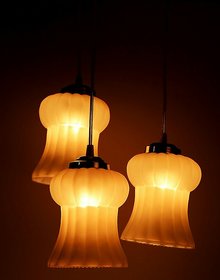Pandent Hanging Ceiling Lamp Stylish Colorful & Manorative Three Glass Shade Lamp cv7