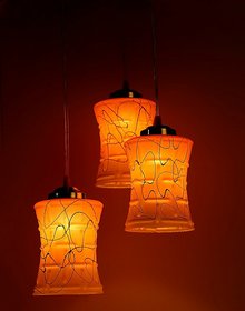 Pandent Hanging Ceiling Lamp Stylish Colorful & Manorative Three Glass Shade Lamp cv8