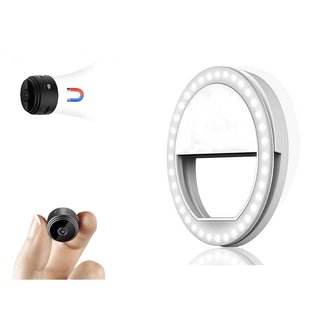                       ZuZu WiFi 1080P Indoor Home Security Camera & Mini Selfie Ring Light Clip For All Types Of Android Phone                                              