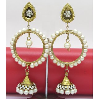                       Pearl Jhumka drop Long Earrings                                              