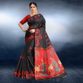 SVB SAREE Black  Colour Mysor Silk Saree With Blouse Piece