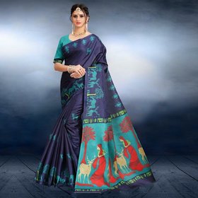 SVB SAREE Blue  Colour Mysor Silk Saree With Blouse Piece