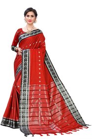 SVB Sarees Red Colour Embellished Saree