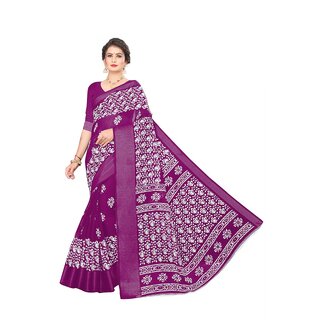                       SVB Saree Wine Colour Linen Printed Saree                                              