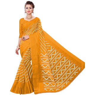                       SVB Saree Yellow Colour Bandhani Printed Saree                                              