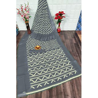                       SVB Saree Black Colour Bandhani Printed Saree                                              