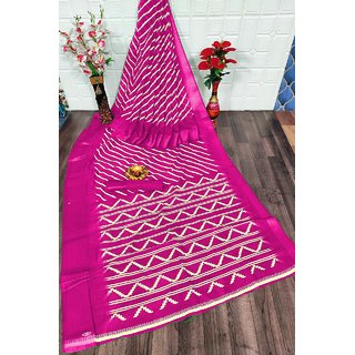                       SVB Saree Pink Colour Bandhani Printed Saree                                              