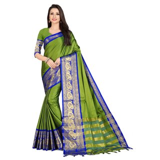 SVB Sarees Green And Blue Colour Embellished Saree SVB Sarees Green And Blue Colour Embellished Saree