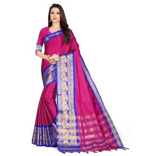                       SVB Sarees Wine And Blue Colour Embellished Saree                                              