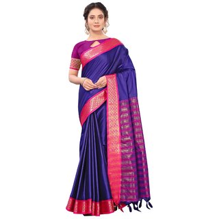 SVB Sarees Blue And Pink Colour Embellished Saree SVB Sarees Blue And Pink Colour Embellished Saree
